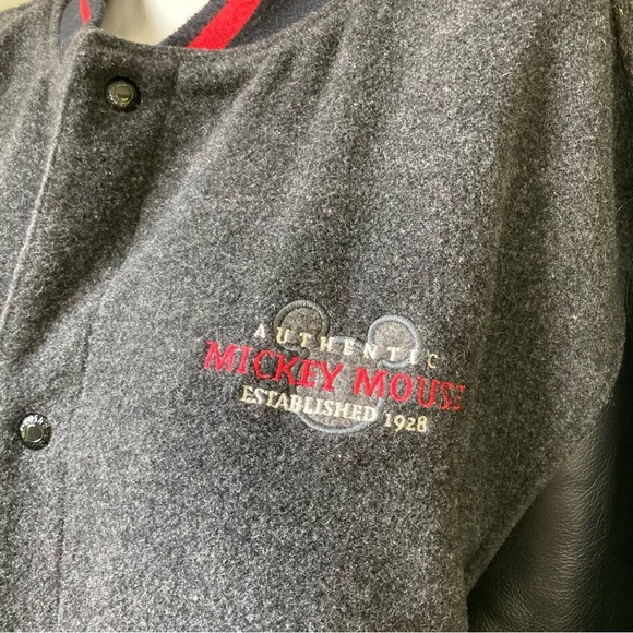 Disney | Vintage Mickey Mouse Wool Blend Letterman Bomber Jacket - Picture 4 of 12